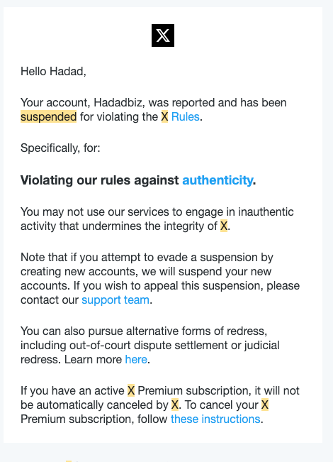 Hadadbiz's tweet photo. I'M BACK!

My account was recently banned due to a system error but it's finally recovered.

Huge thanks to the X team!

In the meantime, I've been cooking up a lot of content.

MORE VALUE FOR VIDEO EDITORS COMING SOON. 🔥 https://t.co/E9w7OhXeT4