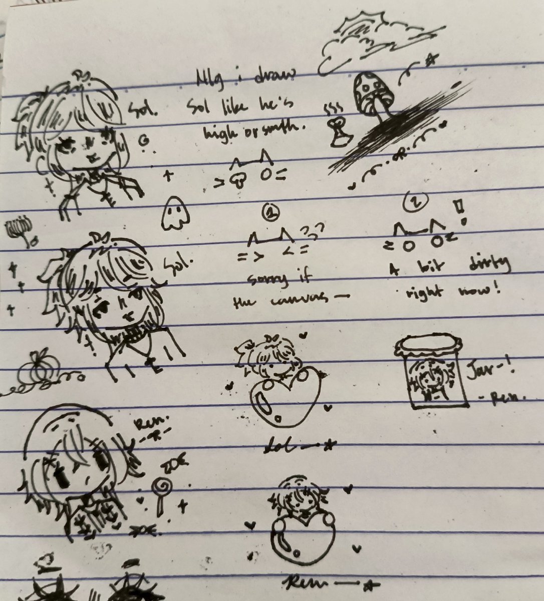 rushia0928's tweet photo. Some Sol &amp; Ren art.
       -Ignore the another random stuff. https://t.co/zZTLQ4djst