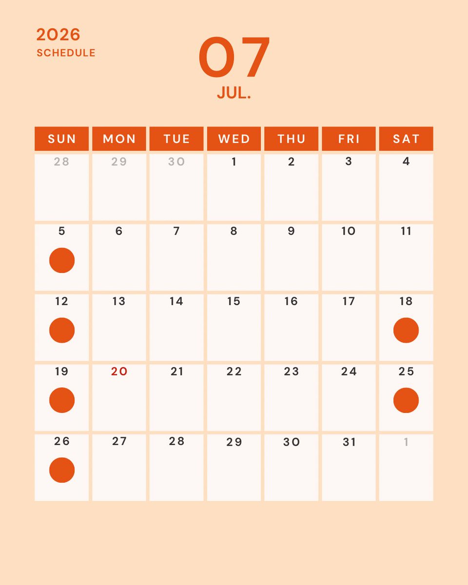 shiminkokyo's tweet photo. 7-8月の練習スケジュールです☀️
⁡
8/2(日)のコンクール本番に向け、7月は土曜練習も実施予定✅
引き続き頑張りましょう🔥🔥
⁡
コンクール明けは、8/23(日)より再開予定です。
今夏もよろしくお願いいたします！❤️‍🔥 https://t.co/5HP1OXg340