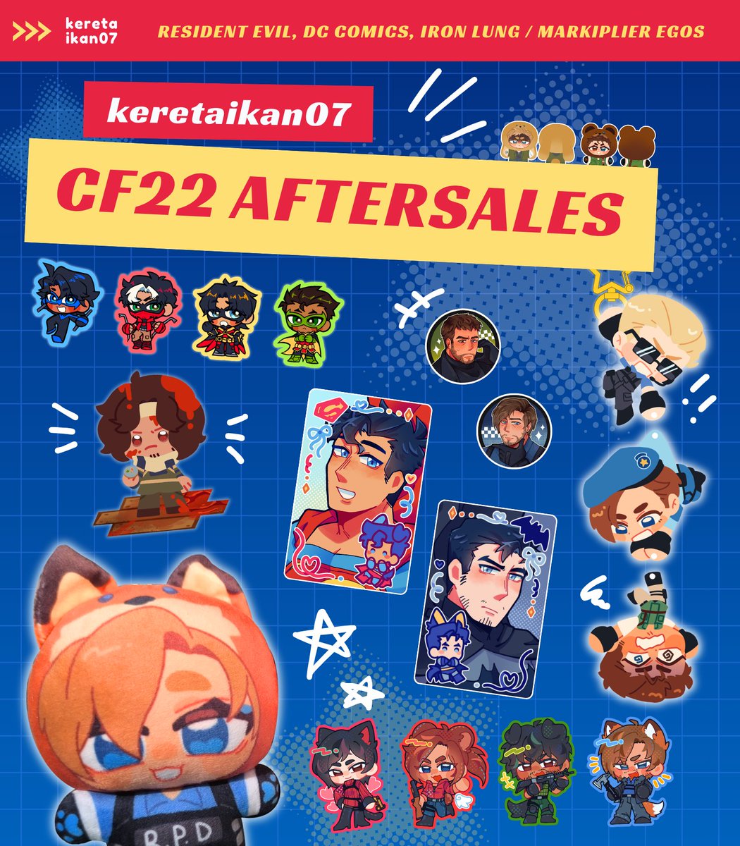 keretaikan07's tweet photo. [💖+🔁 appreciated!]
Hello! Ray's #cf22 aftersales / mail order now open!

📅 : 25th June - 15th July @ 5 PM WIB
⭐ : Resident Evil (RE), DC, Iron Lung / Markiplier Egos
📦 : Mail Order (LOCAL ONLY)
🔗 : Link &amp; more in reply

🌎 Overseas GO please DM! (1/3) https://t.co/ENKcCI41Lk