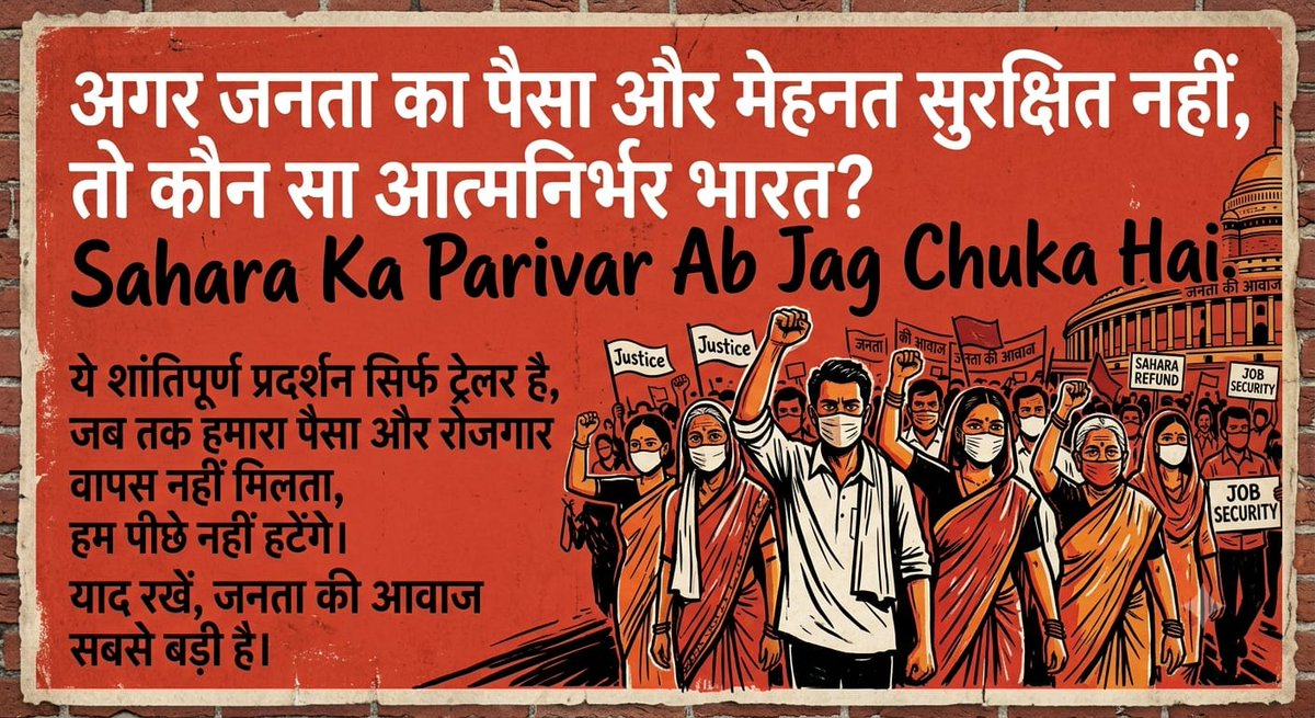 MaheshRakshiye's tweet photo. @NeerajU81284723 @ASITPATTNAIK15 @PMOIndia @rashtrapatibhvn @SEBI_India @RBI @FinMinIndia @SupremeCourtIND @BJP4India @AmitShah @aajtak @ABPNews @IndiaToday @MinOfCooperatn @PTI_News @nsitharaman @UNinIndia 🚨सहारा-SEBI मामला=1975 आपातकाल की पुनरावृत्ति!🚨
13करोड़ निवेशक सालों सेआर्थिक आपातकाल झेल रहे हैं।
@PMOIndia @rashtrapatibhvn @SEBI_India @RBI @FinMinIndia @SupremeCourtIND जवाब दो!
#सहारा_सेबी_विवाद #JusticeForSaharaInvestors #1975EmergencyRepeat #आर्थिकआपातकाल #होशमेंआओसरकार https://t.co/eQSbVIlY33