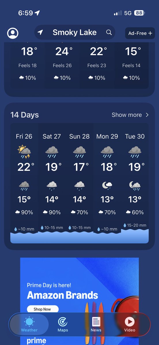 rasfarmsrob's tweet photo. Nice forecast…….. if you’re a duck in our area. Sheesh! This on top of 10.5” in June so far………..Neat! https://t.co/Ae6JNBoDP6