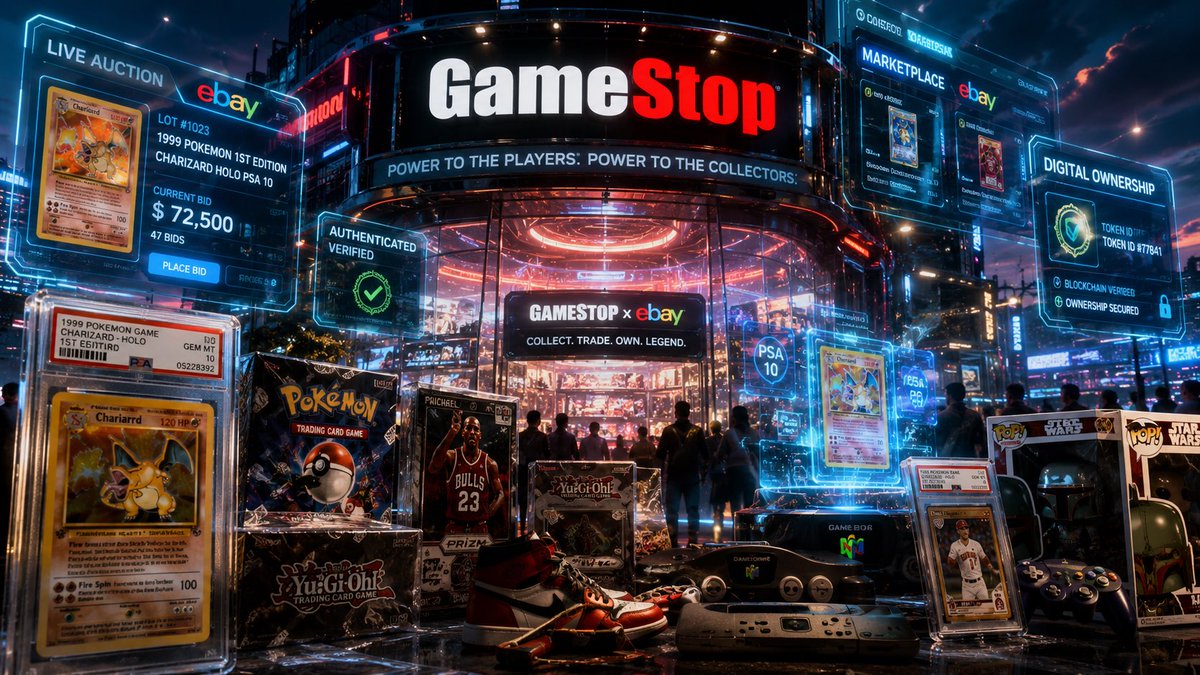 MorgenHatton's tweet photo. 🚨 You’re not early because it’s hidden. You’re early because most people can’t imagine it yet.

The @GameStop x @eBay trilogy is no longer just a theory.

Part I: @GameStop becomes the trusted home of collectibles, grading, cards, slabs, PowerPacks, and physical nostalgia.

Part II: @eBay sits on the largest resale marketplace in the world, but lacks the culture, trust, and live community GameStop is building.

Part III: @RyanCohen connects the rails.
Gaming assets. Trading cards. Authenticated collectibles. Live auctions. Digital ownership. Physical delivery. One marketplace where childhood nostalgia becomes real wealth.

The future isn’t @GameStop becoming @eBay.

It’s @GameStop making @eBay finally feel alive.

When the world realizes what this could become…

It won’t be a squeeze.
It’ll be a revaluation.