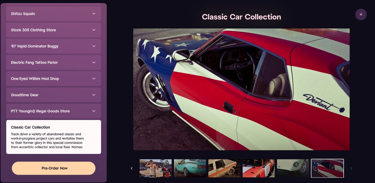 TheGTABase's tweet photo. The website update for GTA VI looks very nice, now showing off properly everything included in the pre-order bonuses and the Ultimate Edition, with screenshots grouped together showing exactly what you get. 

#GTAVI https://t.co/xUhNuD2BbC