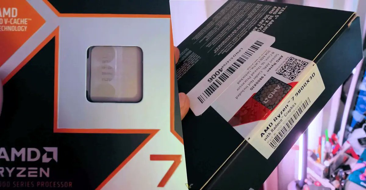 VideoCardz's tweet photo. Amazon buyer receives Intel Core i9-10900K in sealed Ryzen 7 9800X3D box 

https://t.co/2hyd4NpHNN https://t.co/WQSRUEW1iP