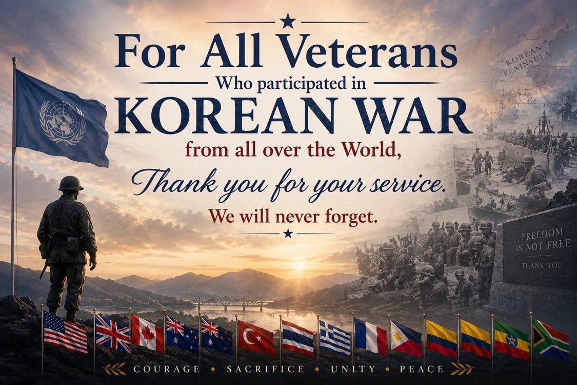 DrMiRaPark's tweet photo. We, Koreans, remember their sacrifice to protect Korea from communism.
You gave us #freedome
We appreciate the service of #Veterans in #KoreanWar. https://t.co/OfnDT2twYQ