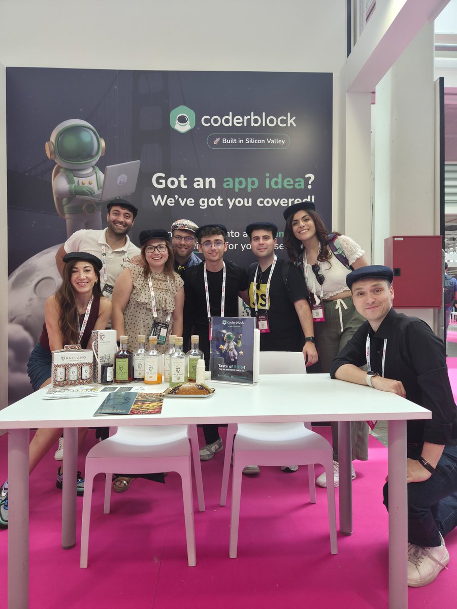 coderblock's tweet photo. Live from the @WMFWeMakeFuture stand with Paesano team! 🌟

We are officially showcasing the amazing project we’ve created for them with https://t.co/IUXQHTKLyP and we also just wrapped up a group tasting of their incredible products, bringing a true taste of Sicily straight to the heart of innovation!

And what a turnout: so many people showed up to share this moment. Thanks for stopping by 🔥

📍Join us at Stand 29 | Mall 29