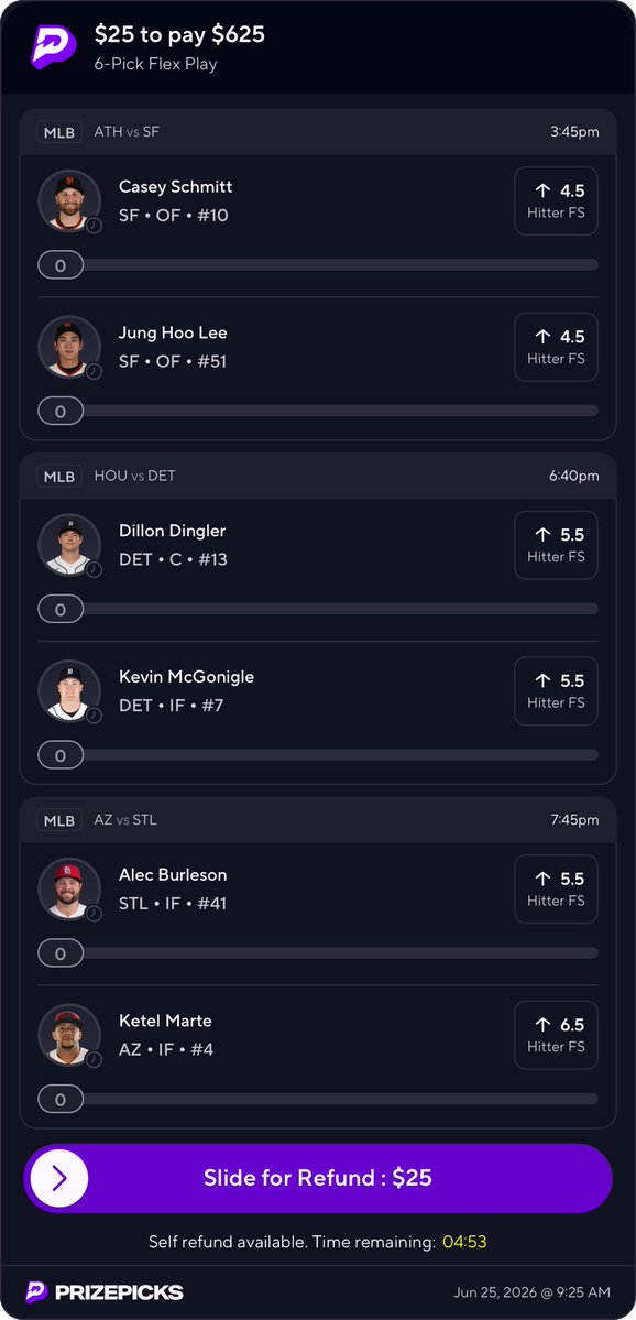 HappyDadBets's tweet photo. Hitters gonna hit ⚾️ 

#MLB #POTD #prizepicks #underdog #GamblingX #GamblingTwitter #HappyDad

Copy my PrizePicks lineup using this link: 
https://t.co/f1YGCYRmx9 https://t.co/IxieRIEJZk