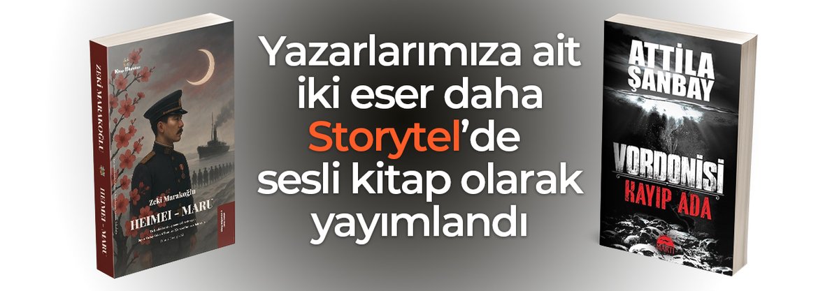 Onk_Ajans's tweet photo. Zeki Marakoğlu'na ait "Heimei-Maru" adlı kitap Gürsu Gür'ün, Attila Şanbay'a ait "Vordonisi Kayıp Ada" ise Murat Özgen'in  seslendirmesiyle Storytel (@storytel_tr) platformunda yayımlandı : https://t.co/Bzl7M6OTd3 https://t.co/ol5628abXK