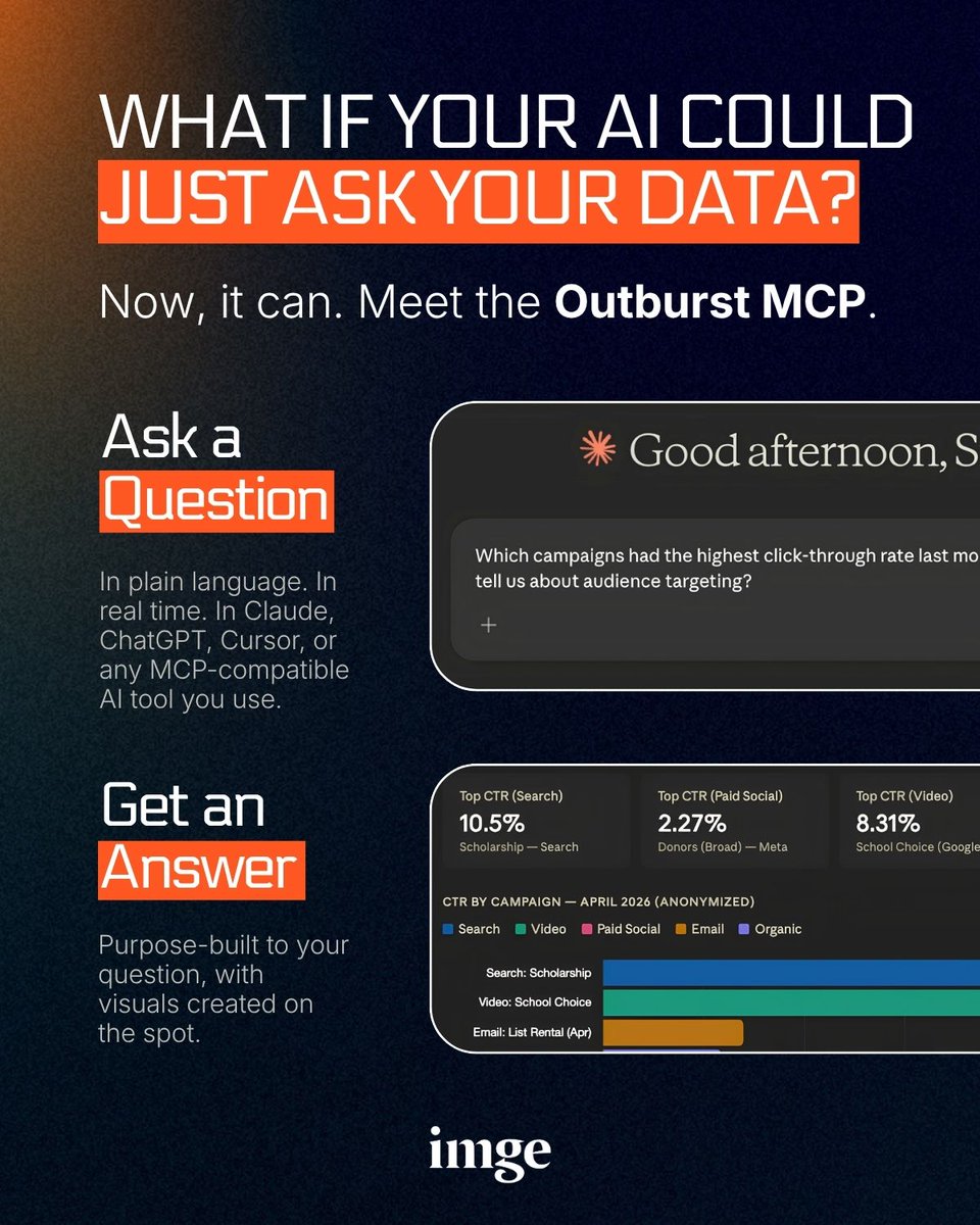 teamimge's tweet photo. Outburst gave you your data in real time. With our new MCP, you get something even more powerful: a fully integrated data analyst.

Find out how our new MCP works, the six built-in tools it offers, and the three ways it changes your workflow: https://t.co/ZCOAY6Kw03 https://t.co/qdLaeY3IzG
