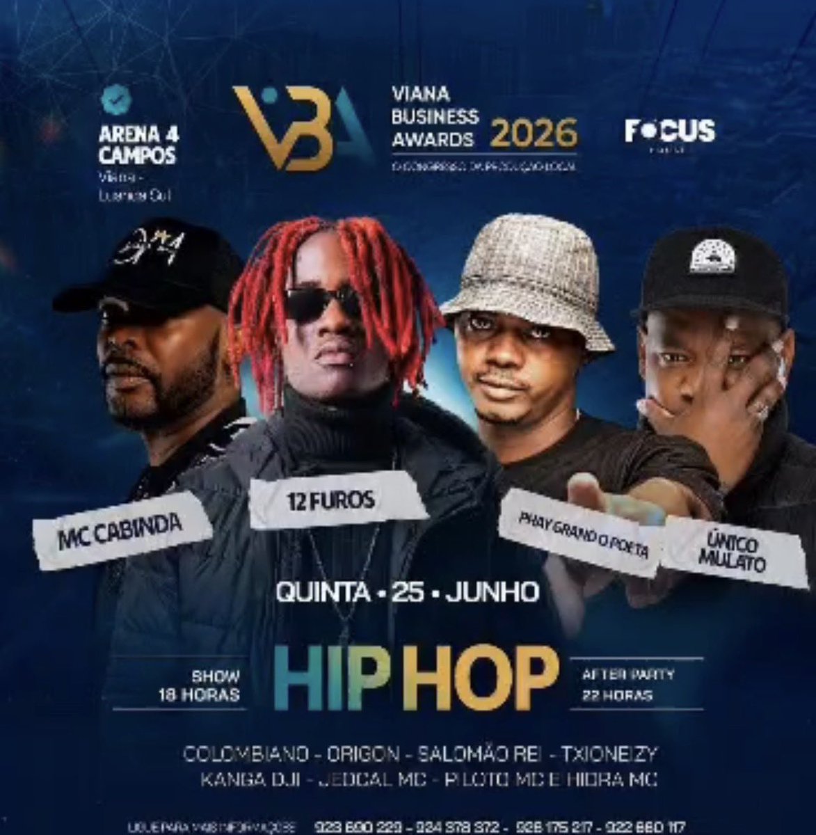 Noussanseux's tweet photo. 25.06.2026
Edson babingo Colombiano
Estara no show de VIANA BUSSINESS AWARDS com Mc cabinda , 12 Furos , Pau grande poeta , Unico Mulato
Grande show de Hip Hop no arena campos de Luanda 🇦🇴🔥
#Eventos #Music #Noussanseux #Culture #NMG #Colombiano #12furos #Rap #Palops https://t.co/Zay8PCaLi7