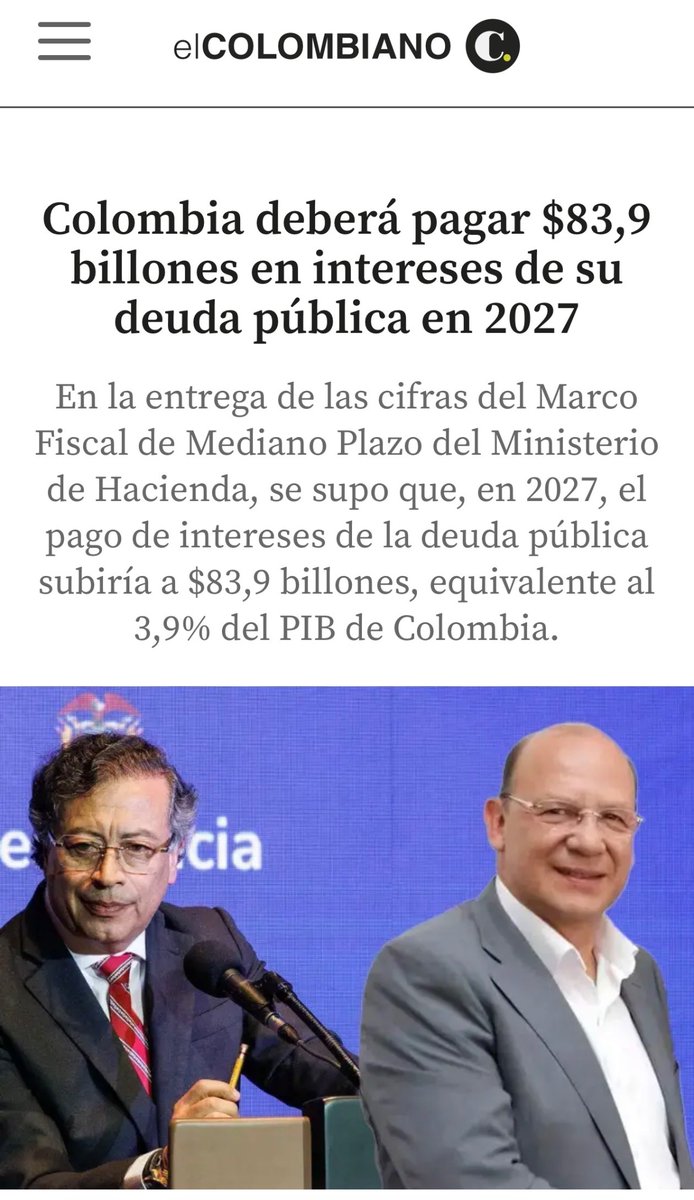 byMartinLopez's tweet photo. Yo entiendo que los cuatros próximos años el plan es atacar el candidato de la oposición. Pero hablen con cifras y con la verdad. 

El país está en UNA grave situación fiscal, y lo dice el Ministro de Gustavo Petro. https://t.co/WfOqvPLtb3