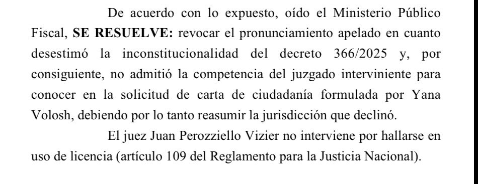 JulietaAlbor's tweet photo. They finally shot the puppy, 13 months after DNU 366/2025 took effect and after a lot of back and forth: it was declared unconstitutional, and not in some obscure jurisdiction but in the National Chamber of Appeals in Civil and Commercial Matters of the City of Buenos Aires https://t.co/ZwosiGKuDe