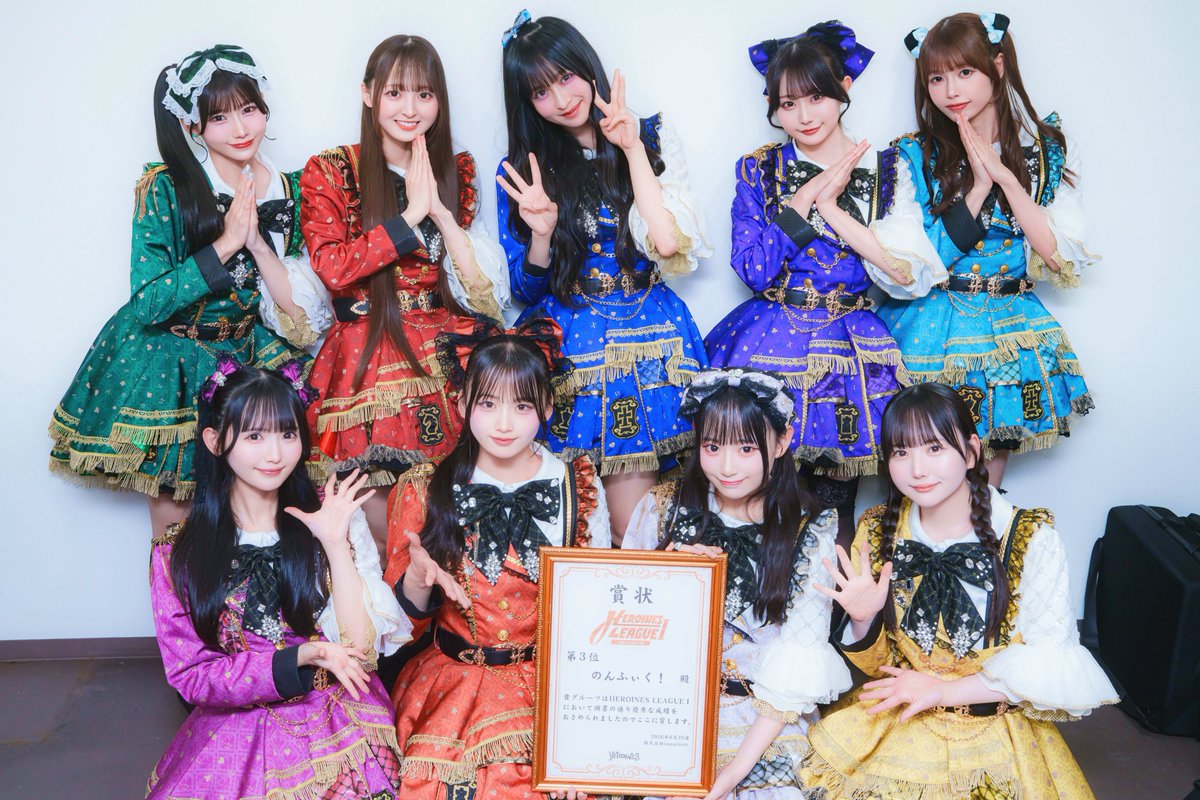 Nonfic_official's tweet photo. 【 06.25 HEROINES LEAGUE Ⅰ 】

のんふぃく！総合3位をいただきました🥉

順位は落としてしまいましたが
FC投票は2位！そして…ABEMA投票は1位✨

まだまだ壁は高いけど、9人でてっぺん獲るぞ！♡

#のんふぃく #ヒロインズリーグ https://t.co/S7xY5D1KSp