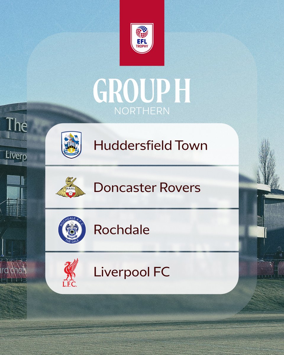 LFCAcademyX's tweet photo. Our @EFLTrophy opponents have been confirmed as #LFCU21s are drawn into Northern Group H 🔴

🔗 https://t.co/hdMDfxoLGT https://t.co/KG9AFW2jPW