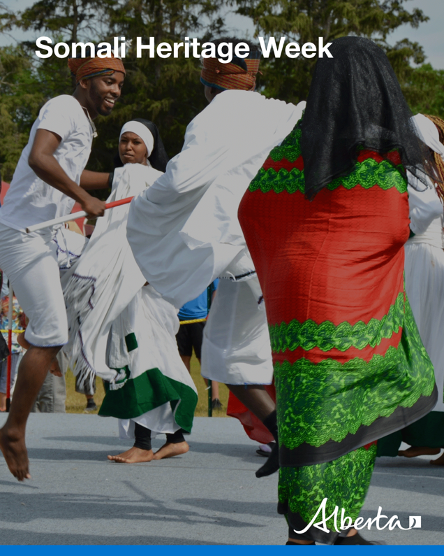 AlbertaCulture's tweet photo. June 25-July 1 marks Somali Heritage Week in Alberta! Wishing all Albertans of Somali descent a wonderful week celebrating their vibrant culture and traditions. https://t.co/e3sLOrOwiC
