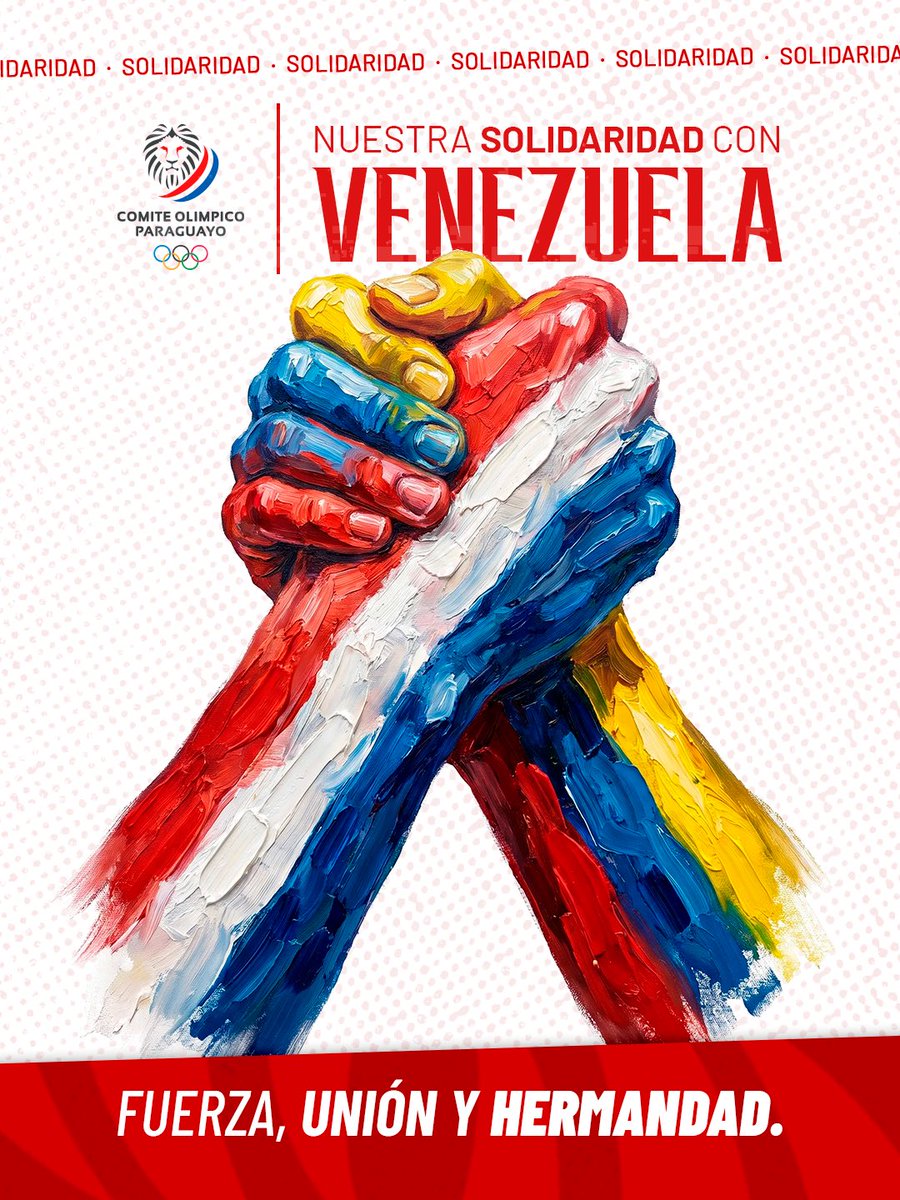 coparaguay's tweet photo. El Comité Olímpico Paraguayo expresa su solidaridad con el pueblo venezolano y con todas las personas afectadas por los recientes sismos registrados en Venezuela.

Acompañamos con respeto y cercanía a las familias que atraviesan este difícil momento, especialmente a quienes han sufrido pérdidas, daños materiales o situaciones de emergencia.

Reafirmamos nuestro apoyo fraterno al pueblo venezolano, confiando en su fortaleza, unión y capacidad de superación para avanzar en la recuperación de las comunidades afectadas.