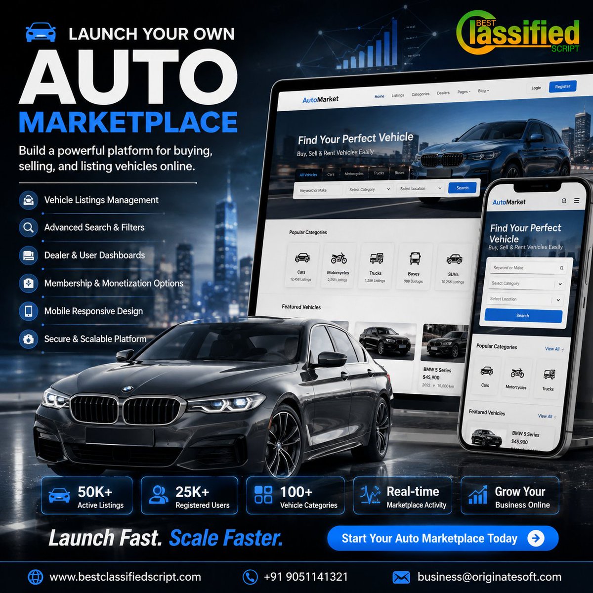 buyclassified's tweet photo. The automotive industry is moving online. 🌍

Now is the time to launch your own vehicle marketplace and build a scalable digital business.
🚘 Cars
🏍 Motorcycles
🚚 Commercial Vehicles
🚀 Start your Auto Marketplace today:
https://t.co/6hmNCzyDVn
#AutoMarketplace #TechStartup https://t.co/mXTzFueyja