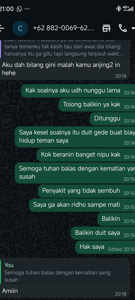zorosgurll's tweet photo. @snownore akun penipu hati hati bagi yang mau jada hack. Aku ketipu berjuta juta, usernamnya gonta ganti. Sudah ada korban lain. Nomor telp nya +62 882-0069-62141 / 0882006962141 / 0882-0069-62141. https://t.co/UFaZuTgBeL