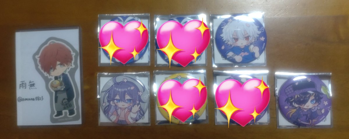 amana0823's tweet photo. 【交換・譲渡】ヒプノシスマイク　ヒプマイ　SHIBUYA 109　DISP!!!　お花見　ポップアップストア　ランダム　アクリルカード　ミニキャラ　アクリルキーホルダー

譲)
缶バッジ→左馬刻☆、寂雷、十四
アクカ→理鶯、幻太郎
アクキー→理鶯×2、三郎

→続きます https://t.co/gadfaGZbnq