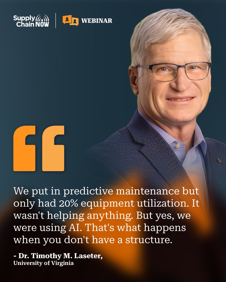 _supplychainnow's tweet photo. AI pilots are everywhere. Scaled results are not.

In this on-demand webinar, @ScottwLuton and Jake Barr sit down with Michael DuVall of @GEP_Worldwide and Dr. Timothy Laseter of @dardenmba to uncover why some organizations are stuck experimenting while others are using AI to boost productivity, improve decisions, and drive measurable supply chain performance.

Watch on demand and learn what the top performers are doing differently: https://t.co/gbRs5mqpKc