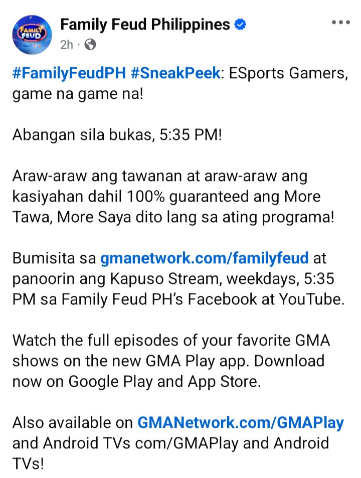 lani_noble's tweet photo. Bukas June 26, 5:35pm at GMA Network and YouTube #Ohmyv33nus #Wise #Oheb #Dlar #FamilyFued https://t.co/8fhXcQAqVx