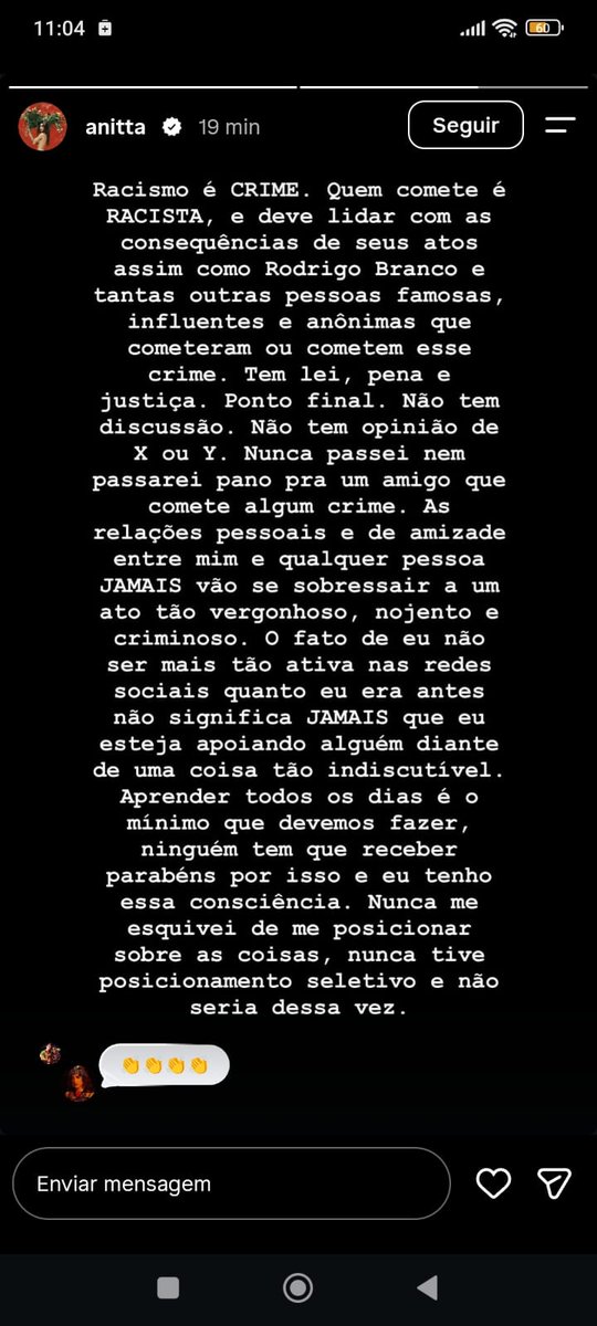 jazielsants's tweet photo. ué larissa?
mas o Rodrigo não foi racista em uma live há 6 anos atrás?
e você não andou pra cima e pra baixo com ele durante todo esse tempo em que o processo estava em andamento? não entendi mana @Anitta https://t.co/ckaa17UZho