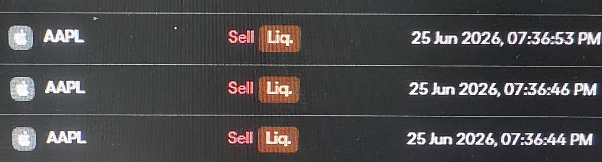 0x_Neji's tweet photo. Dear @OndoPerps @OndoFinance,My $AAPL position had a liquidation price of $283.12. I tried multiple times to close it with market  order around $287, but it wouldn't execute. My position was eventually liquidated.
Who is responsible for this loss? https://t.co/m4Isqi1j5G