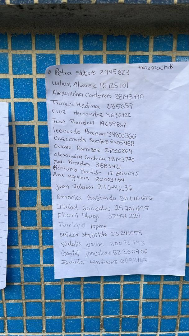 lauramendezs2's tweet photo. Jueves 25/06/2026 - 10:23 am | Lista de heridos en el Hospital Miguel Pérez Carreño. 

Ayudemos a difundir 🙏🏽🙏🏽🙏🏽 https://t.co/wMcBMMgOyk
