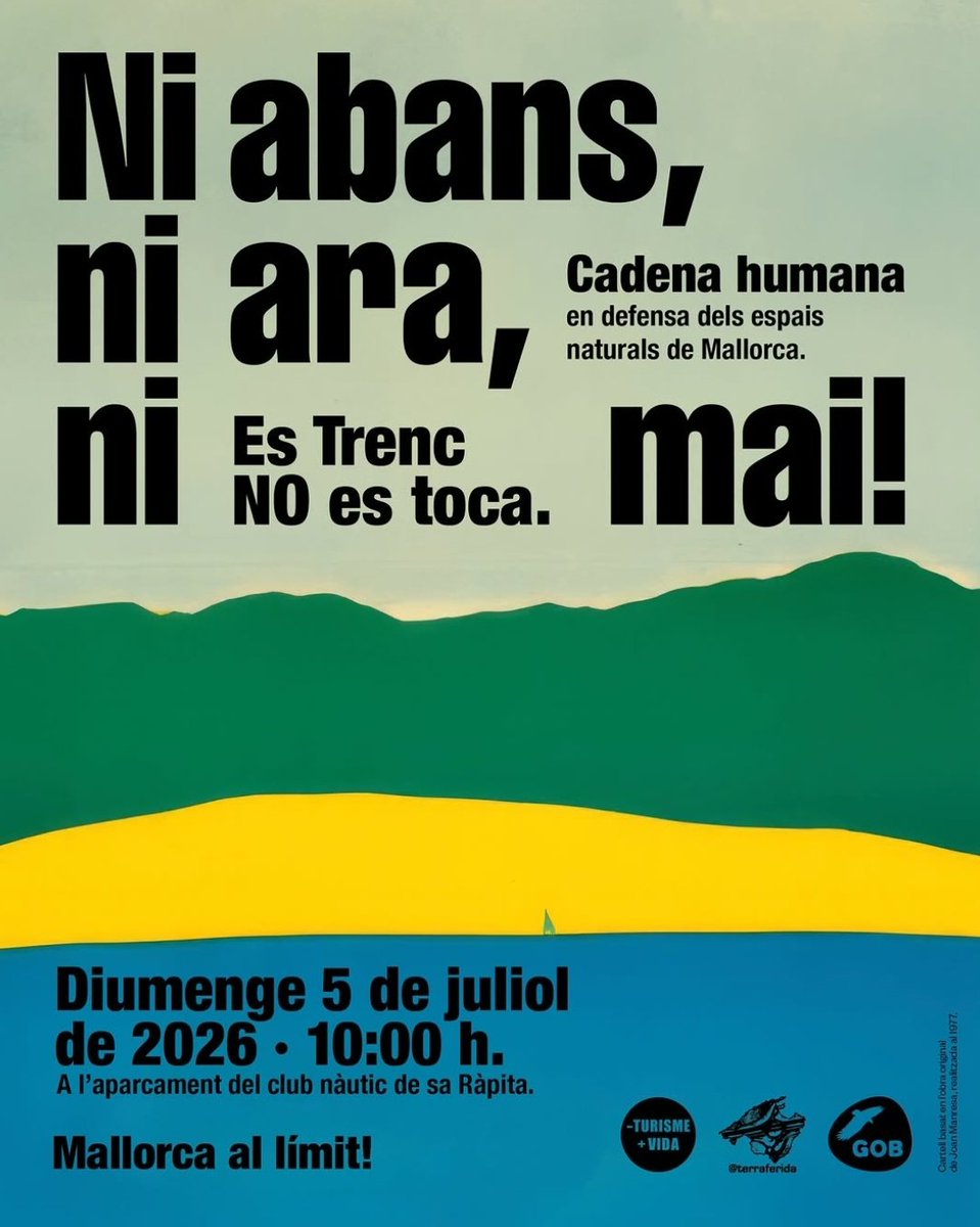 joanturrebassa's tweet photo. Es Trenc NO es toca https://t.co/KkFoCn8sMp