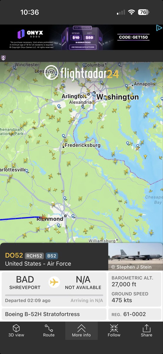 yeahmattdin's tweet photo. @Hokies02 @RobFairways488 @PenguinSix Just search United States - Air Force. They are over Richmond right now https://t.co/qQo1alNaNJ