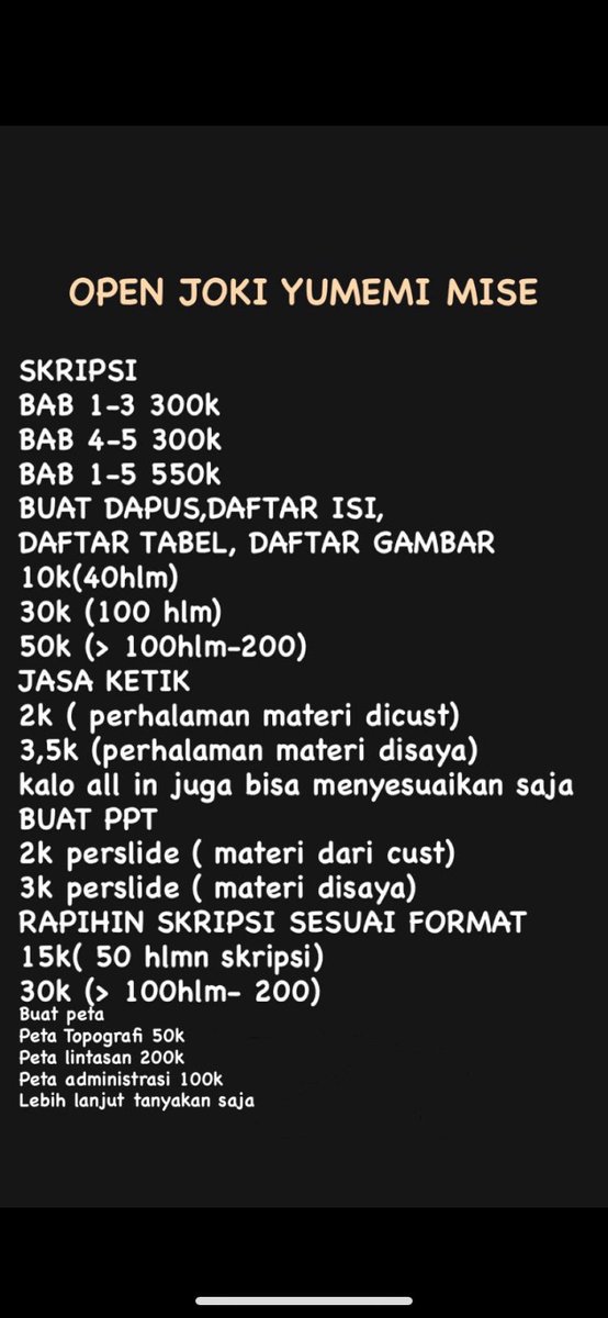 bbbburgrssss's tweet photo. @pppingsan Ni kak diaku Wa ke 08887696850
Bab 1 aja cuma 150 aja https://t.co/2kt7hJNO48