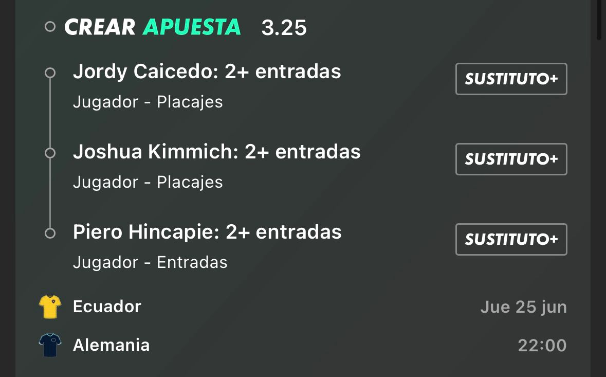 MarianoValue's tweet photo. 🚨 CUOTA 3.25 EN ECUADOR vs ALEMANIA… Y NO VA DE GOLES.

La mayoría está mirando si Alemania gana.

Yo estoy mirando otra cosa:

DUEL0S.
ENTRADAS.
ZONAS DE CONTACTO.
MINUTOS DEFENDIENDO.

🇪🇨 Caicedo 2+ entradas
🇩🇪 Kimmich 2+ entradas
🇪🇨 Hincapié 2+ entradas

No es un pick tirado.

Ecuador va a defender mucho.
Alemania va a tener balón.
Pero Ecuador también viene generando remates y obligando al rival a cortar transiciones.

Ahí aparecen Caicedo, Kimmich y Hincapié.

Esto es lo que me gusta del Mundial:

No siempre el valor está en “quién gana”.

A veces está en entender DÓNDE se va a jugar el partido.

Y hoy el laboratorio está muy cargado. 🔬🔥

👇 En el hilo te digo dónde están las lecturas completas.