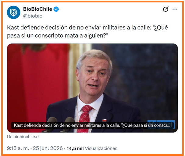 sergiou01329861's tweet photo. Don Kast,... entonces proponga una Ley que los proteja y defienda, pues. Así se pueden ocupar en los lugares más afectados y sensibles de ser necesario.
En París es normal ver patrullas de militares caminando por la calles y de verdad que le transmiten mucha seguridad a la gente. https://t.co/TQDHMvZopv