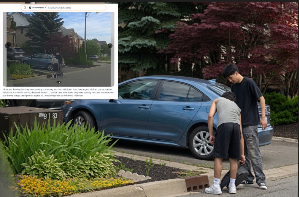 01CuriousGeorge's tweet photo. 📍Richmond Hill, Ontario

Two new Canadians pour out their engine oil down the catch basin in front of their house.

Like many other migrants, they continue proving  that they really don't care about the destruction of our ecosystem. https://t.co/tEy6YS4rf1