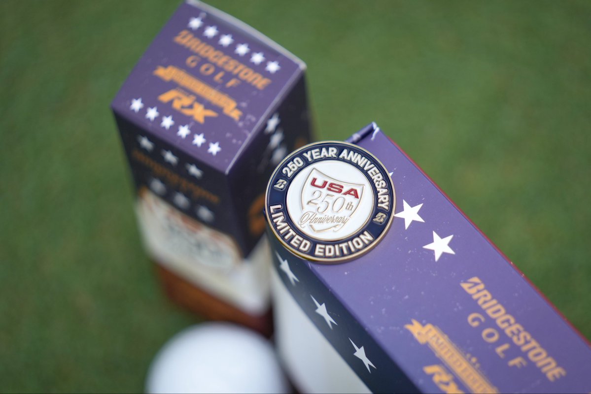 bridgestonegolf's tweet photo. Stars. Stripes. TOUR B. ⛳️

Celebrate America’s 250th anniversary with a limited edition kit built for golfers who appreciate performance and tradition. 🇺🇸

🏌️‍♂️Limited Edition TOUR B RX Dozen
🧢Retro Inspired USA Cap
🪙Commemorative Ball Marker

Shop Now >>> https://t.co/n5M7k45Uyc