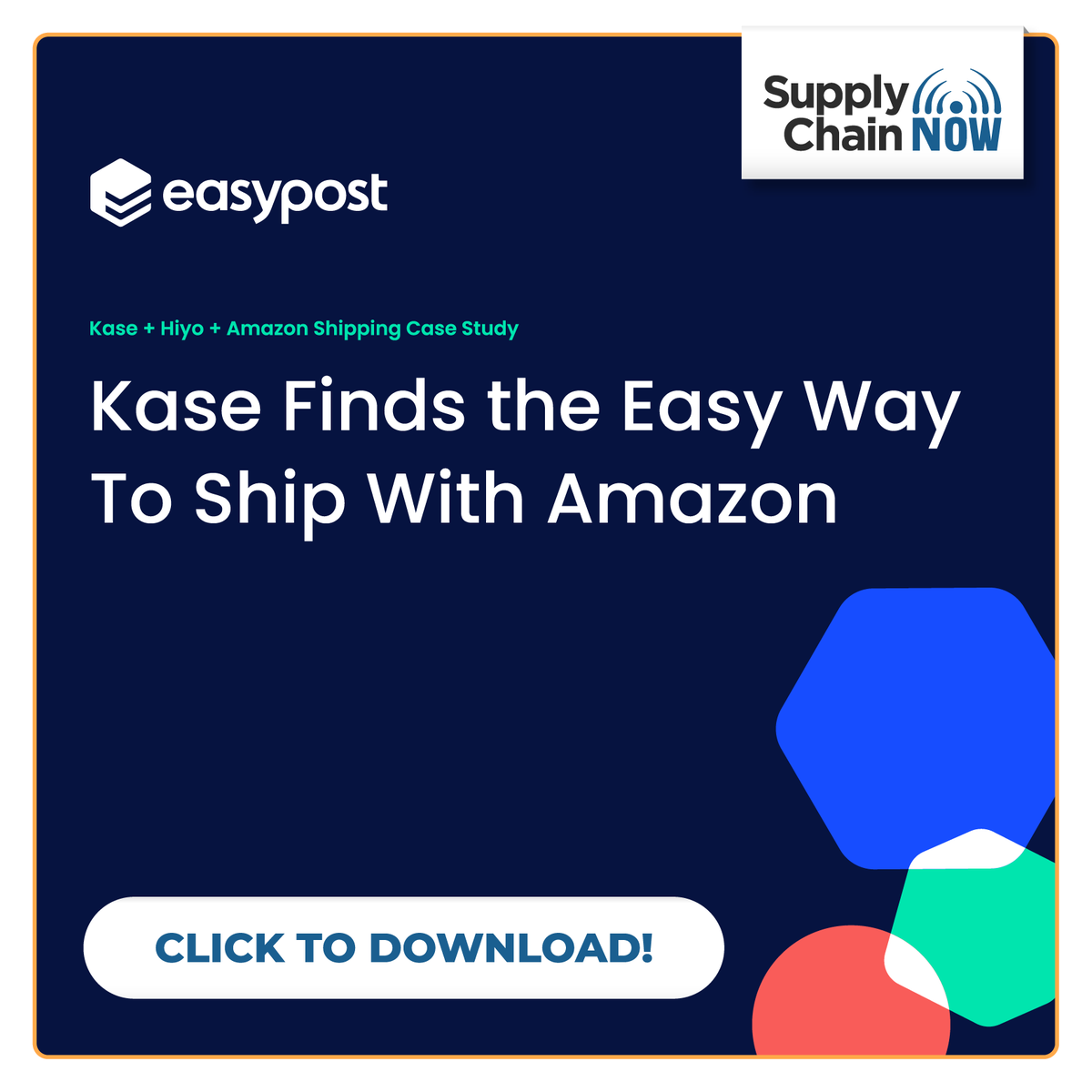 _supplychainnow's tweet photo. Shipping costs are rising, and customer expectations aren’t easing up.

See how Kase worked with @EasyPost and Amazon Shipping to reduce shipping costs by 10%, improve delivery performance, and enhance the post-purchase experience without adding complexity.

Download the case study: https://t.co/vbc8j1ibDC