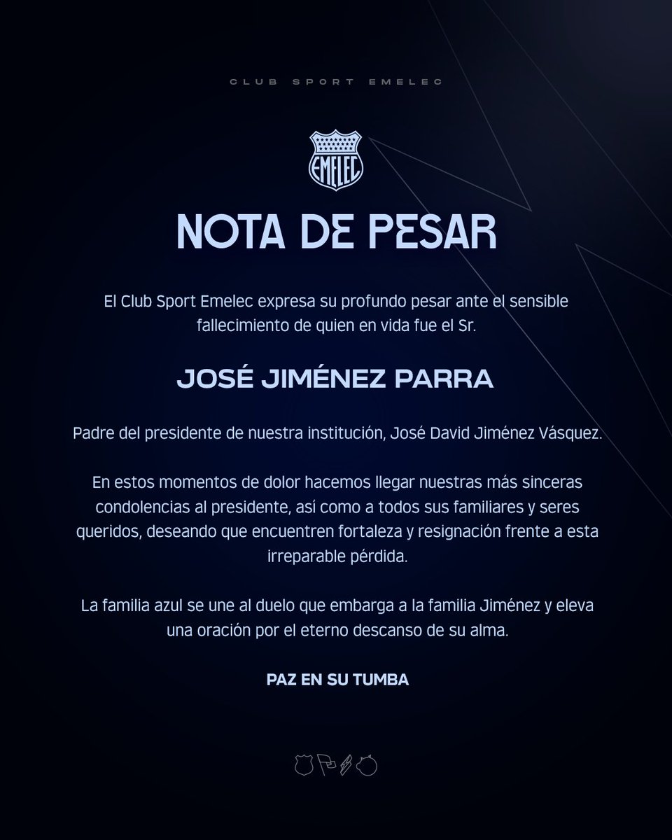 CSEmelec's tweet photo. Nota de pesar🕊️ https://t.co/IgtIBRAghK