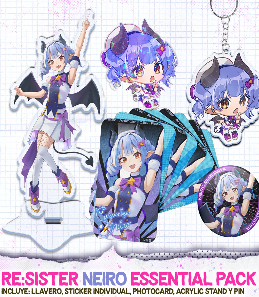 NeiroSuzumiya's tweet photo. 🎉 PRE-VENTA DE MERCH ✨

Ya comenzó la preventa de la merch de #ReSister que se venderá en AniMole!
Cuál de todos los productos les gusta más? 😈🎶
Si van a asistir al evento, no olviden conseguir la suya!

🛍 Link abajo ⬇️