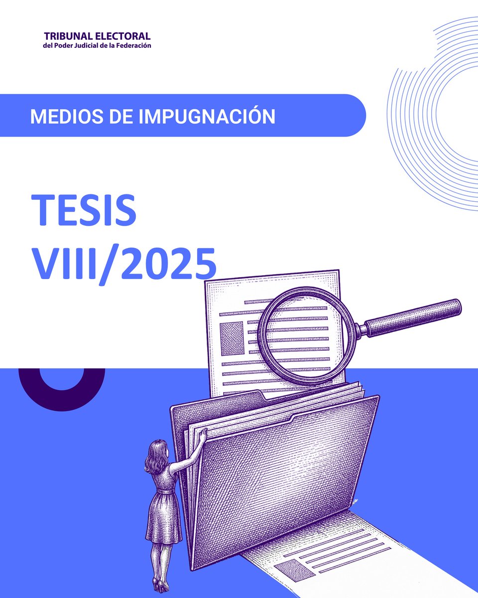 TEPJF_informa's tweet photo. ⚖️ Tesis VIII/2025

Rubro: Solicitudes de reincorporación de una diputación federal. Corresponde resolverlas a la mesa directiva de la Cámara de Diputaciones federales.

Consúltala aquí 🔗 https://t.co/sL87qZU3mS https://t.co/Ug5m5FsPGt