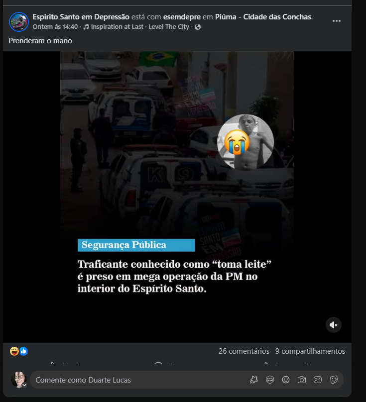 editorlucas's tweet photo. @broxadasinistra Eu vi um post no face de um traficante preso aqui no meu estado e a foto da notícia parece muito com o Ronaldinho...UAHUAHUAHUAHUUHA https://t.co/nSFVLpnxue