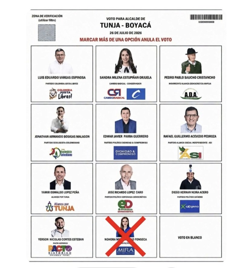 WindsorMIRA's tweet photo. Elecciones 21 de julio por  @AlcaldiaTunja  

Vota por Nohora Milena Cano  @NOHORAKNO del  Partido Político MIRA  👇 
Busca el logo MIRA y marca ✖️ https://t.co/LuVTfgtdtm