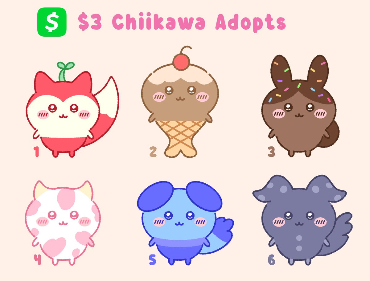 SleepyWeebles's tweet photo. Adopts for sale yay

#chiikawa #adopts #adoptables #adoptableoc #chiikawaoc https://t.co/B7CrUBDXvx