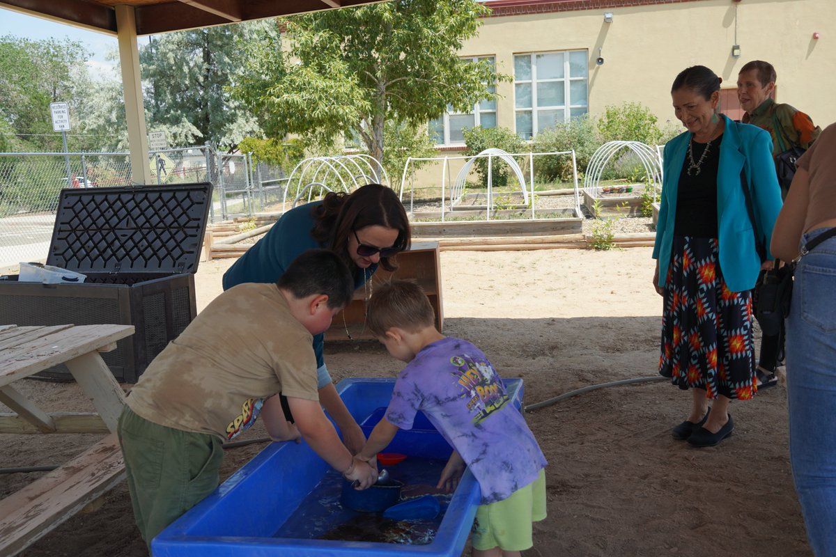 DebHaalandNM's tweet photo. There is nothing more important than giving our kids a strong start.

I loved spending time with the children, educators, and staff at Growing Up New Mexico today. Their work reminds us that early childhood education is about more than childcare. It's about creating opportunities for children to learn, families to thrive, and communities to grow stronger.

New Mexico has made historic investments in early childhood education, and as governor, I'll work to protect that progress, support childcare workers, and make it easier for families to access the resources they need.