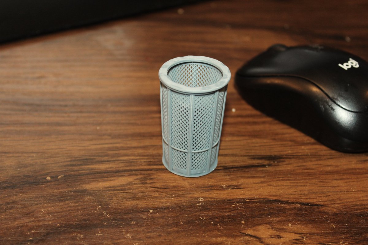 modelsbytony's tweet photo. Totally pointless and useless project, I know, but I 3D printed one of those Knicks trash cans that that JP Morgan lady stole. I designed it in separate parts, so I can paint them separately then assemble them. https://t.co/9pcQb0DZdX