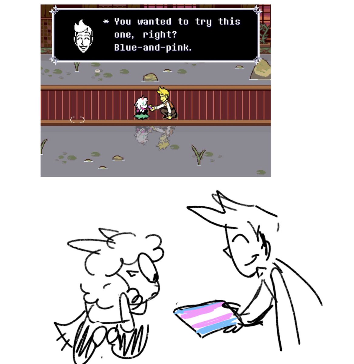 AwesomeSoup_'s tweet photo. deltarune spoilers //

yueah https://t.co/i3bmMKyifi