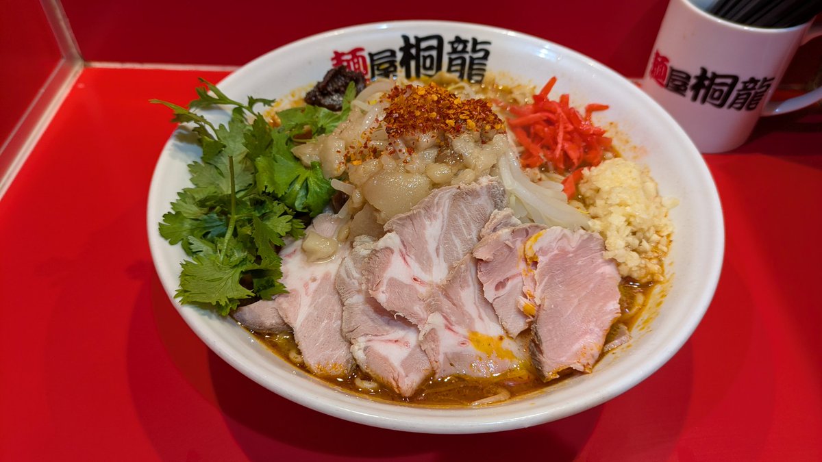 beroski's tweet photo. 麺屋桐龍東川口本店のトムヤムらーめん。やっぱり美味しいなー。週3で頂いたけど、今日で終わりだからまた行きたいなー😭 https://t.co/F3DHvTTkyh