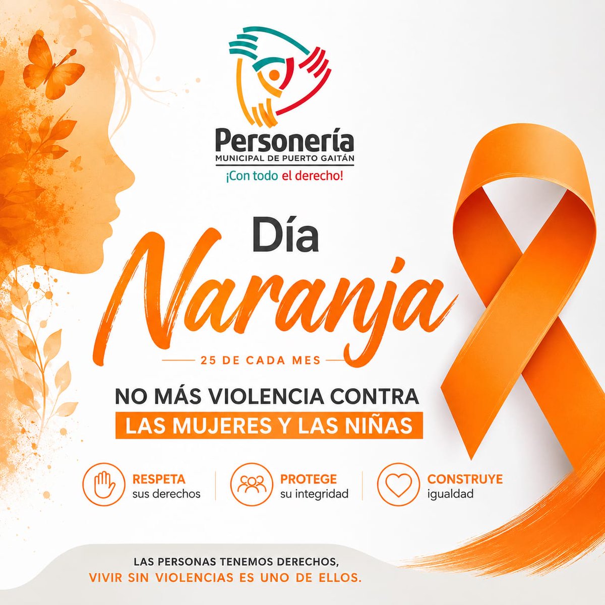 persogaitan's tweet photo. La Personería Municipal se une a la conmemoración del Día Naranja, una fecha que nos invita a promover el respeto, la igualdad y la prevención de todas las formas de violencia contra las mujeres y las niñas.

Reafirmamos nuestro compromiso con la defensa de los derechos. https://t.co/Z4s6qg2ZAY