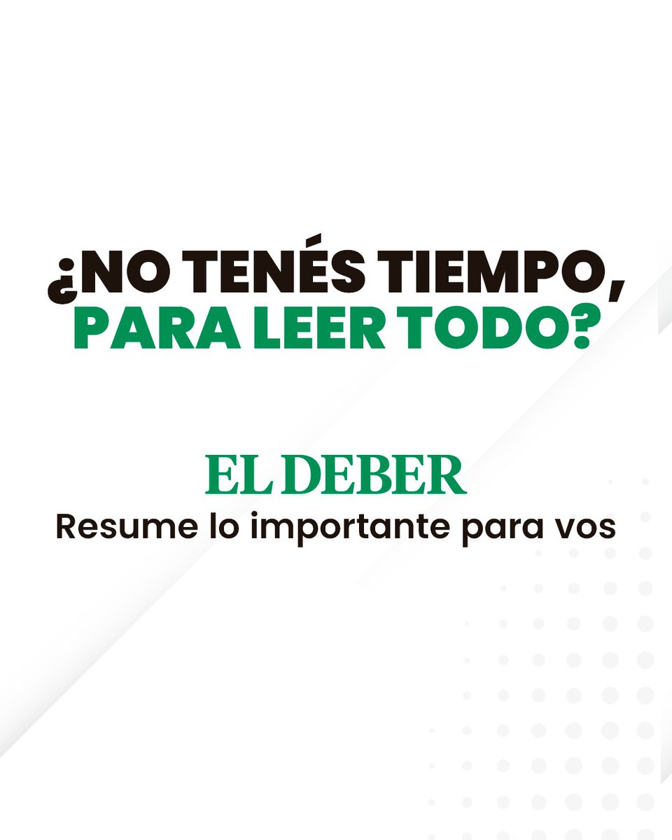 grupoeldeber's tweet photo. Estar informado tiene más beneficios. 📰
Al suscribirte a EL DEBER, accedés a contenido exclusivo y recibís cada mañana Informados, nuestro newsletter con las noticias más importantes del día.
📩 Suscribite aquí:
https://t.co/pzZkuBgskB
#ELDEBER #Suscripciones #Informados https://t.co/vJ4KlkdS7Y