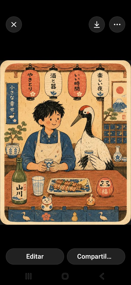 Sairah_0's tweet photo. GPT Image 2 On ChatGPT 

PROMPT:

Flat modern risograph-style poster illustration of [HUMAN], wearing [CLOTHING], sitting front-facing behind a simple café table with [ANIMAL] in [SCENERY]. Use [COLORS] as flat solid color blocks on warm cream paper, with simple black hand-drawn outlines, naive proportions, minimal facial features, tiny dash textures, visible speckled print grain, slightly imperfect registration, clean graphic shapes, playful folk-poster composition, and a calm centered layout. The background is [BACKGROUND], simplified into flat wall shapes, one framed poster, one window shape, one potted plant, and a few rounded hanging lanterns. Keep the table objects simple: one bottle, one glass, one plate of food, and two tiny charms. Rounded cream border, retro Japanese picture-book poster feel, aspect ratio 4:5.